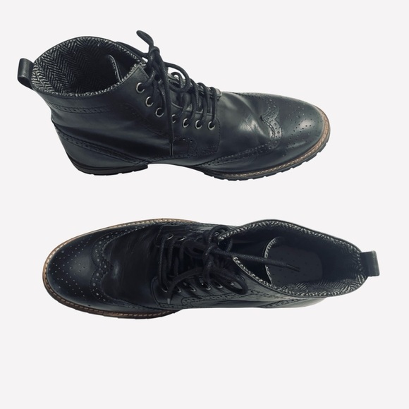 Jeffrey Tyler Black Leather Wingtip
Brogue Boots Men's 10.5 Dress Combat
Style - Picture 5 of 12